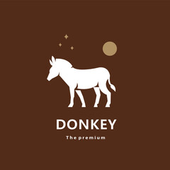 Sticker - animal donkey natural logo vector icon silhouette retro hipster