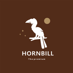 Wall Mural - animal hornbill natural logo vector icon silhouette retro hipster