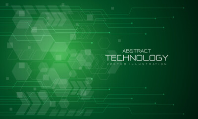 Poster - Abstract technology green tone concept innovation futuristic data internet network connection background vector