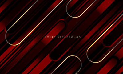 Abstract golden red black geometric dynamic overlap design modern luxury futuristic technology creative background vector