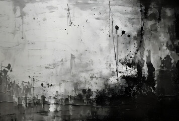 Poster - rusty metal surface with cracking texture and background, black and white color