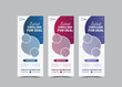 Real estate Roll Up Banner stand Vertical  modern roll up background, banner stand or flag design layout. 