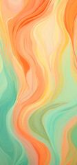 Wall Mural - a very colorful wallpaper, in the style of marbleized, soft and dreamy pastels, light orange and lig