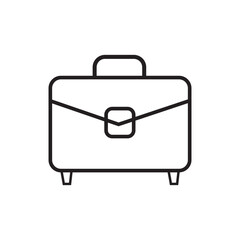 Poster - briefcase outline icon on white background travel bag icon. vacation, tourism and luggage symbol. isolated vector image