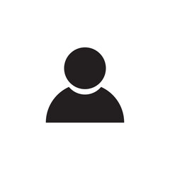 Poster - Monochrome icon. User Icon in trendy flat style isolated on white background. User silhouette symbol for your web site design, logo, app, UI. Vector illustration,