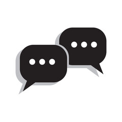 Poster - Chat and Speech Bubble Icon on White Background. talk icon chat logo template Vector