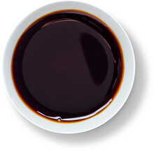 Close up view isolated soy sauce on plain background suitable for your element project.