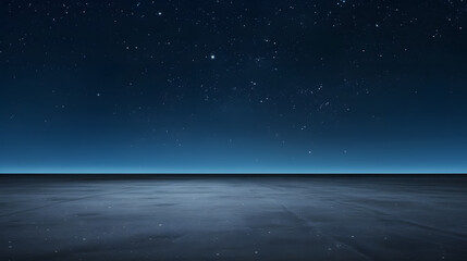 Wall Mural - Empty asphalt floor with night sky .