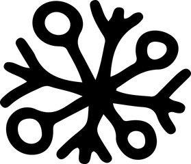 Sticker - cozy hygge hand drawn doodle sketch element snowflake