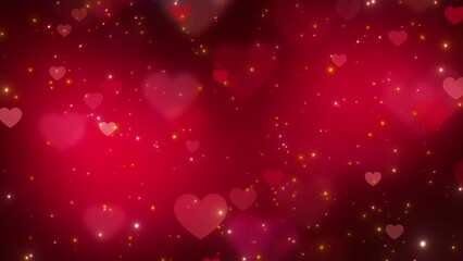 Sticker - valentines day hearts and bokeh red 4k motion background, love and passion 14 February and anniversary design element