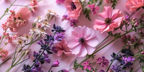 Poster - A bunch of flowers placed on a table. Perfect for adding a touch of beauty to any space