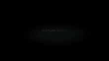 Berlin Wall 3D Title Metal Text On Black Alpha Channel Background