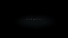 Blue Lagoon 3D Title Metal Text On Black Alpha Channel Background
