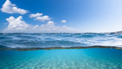 Wall Mural - Ocean or sea in half water half sky.