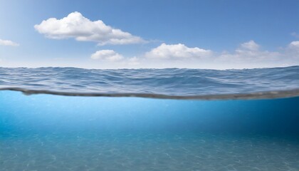 Wall Mural - Ocean or sea in half water half sky. (