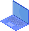 laptop in a blue color theme