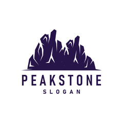 Wall Mural - mountain rock peak logo simple design black silhouette natural stone brand template