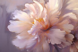 Fototapeta Tulipany - A white and gray flower painting, light purple and light amber, painting style, Baroque style, close-up, light bronze and pink, deep purple and light orange, fine shading, oil painting atmosphere
