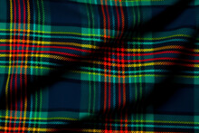 A Blue And Green Colored Plaid Tartan, In The Style Of Vibrant Stage Backdrops, Dark Black And Green, Precisionist, Orderly Symmetry, The Vancouver School, 3840x2160, Mundane Materials