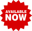 © N2 - Red available now label, badge, seal, available now text banner