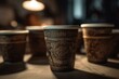 © Anais - Several personalized coffee cups. Generative AI