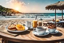 Cup Of Coffee On The Beach