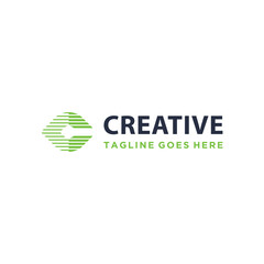 Poster - Modern Initial Letter C With Simple Stripes Art Style For Business Brand Inspiration Logo Design Template.