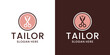 Scissor and tuxedo icon barber logo flat tailor logo design