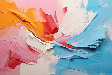 Poster - Abstract Painting with Thick Textured extreme closeup. Generative AI
