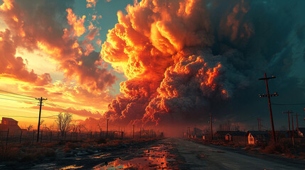 Wall Mural - view of thick 3d rendering clouds with rainbow colors 