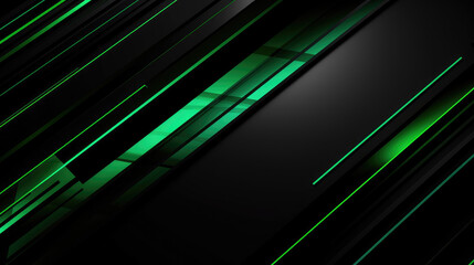 Sticker - Black and green technological background, generated by AI