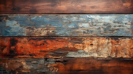 Wall Mural - A rustic wooden plank adorned with a spectrum of brown hues, evoking a sense of earthy warmth and natural charm