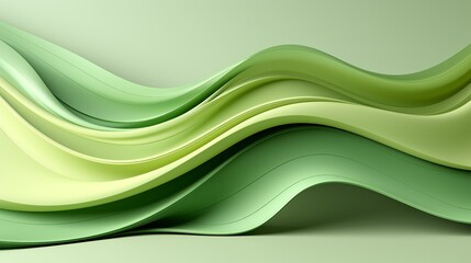 Wall Mural - A vibrant and playful design of intertwining green and yellow waves evokes a sense of movement and fluidity, reminiscent of nature's constant ebb and flow