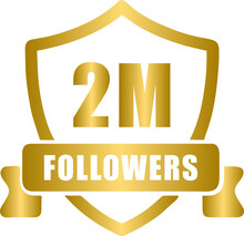 Golden 2M Followers Celebration Badge Banner