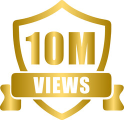 Golden 10 millions views celebration badge banner