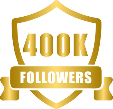 golden 400K followers celebration badge banner