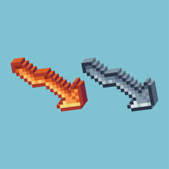 Poster - Isometric Pixel art 3d of graph down icon for items asset. graph down icon on pixelated style.8bits perfect for game asset or design asset element for your game design asset.