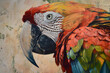 wall painting depicting a parrot
