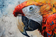 Wall Painting Depicting A Parrot