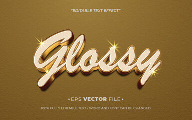 Poster - glossy gold editable text effect vector