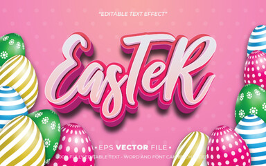 Poster - Easter text effect editable vector