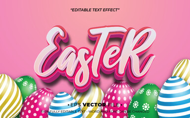 Poster - Easter text effect editable vector