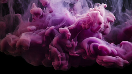 Poster - purple and blue colors mixing, smoke effect in water. thick colorful smoke purple, pink, red, blue o