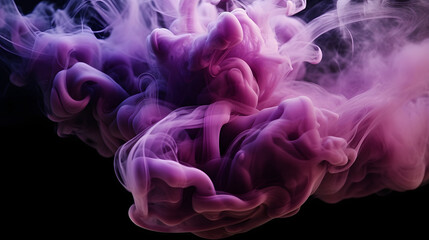 Poster - purple and blue colors mixing, smoke effect in water. thick colorful smoke purple, pink, red, blue o