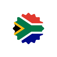 Wall Mural - South Africa flag vector label badge