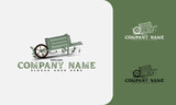 Fototapeta  - Cart vehicle traditional logo design, farming wagon wood, cart wood rustic, traditional cart design.