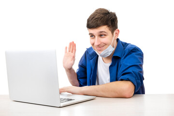 Poster - Young Man with Laptop