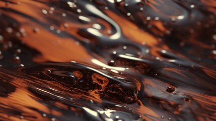 Poster - Slick and glossy texture of oil spill on water.. Generative  AI 