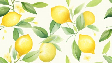 Poster - Simple aquarelle lemon. Generative  AI 