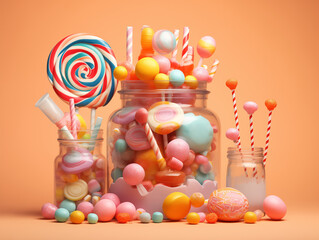 Wall Mural - Colorful Candies illustration